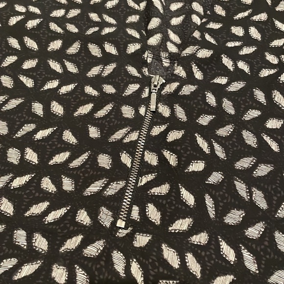 1X Maurices Black and White Geneva Windowpane Zipper Neck Blouse - Picture 5 of 10